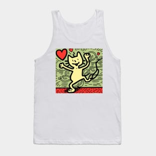 Funny Keith Haring, cat lover Tank Top